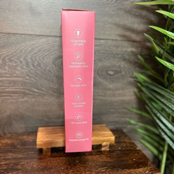 Pursonic LED Touch Dimmable Makeup Mirror, Detachable 5X Mirror in Black. NIB - Picture 4 of 10